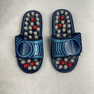 Byriver Acupressur Sliper Size S/7.5 Reflexology Sandals Massge Blue